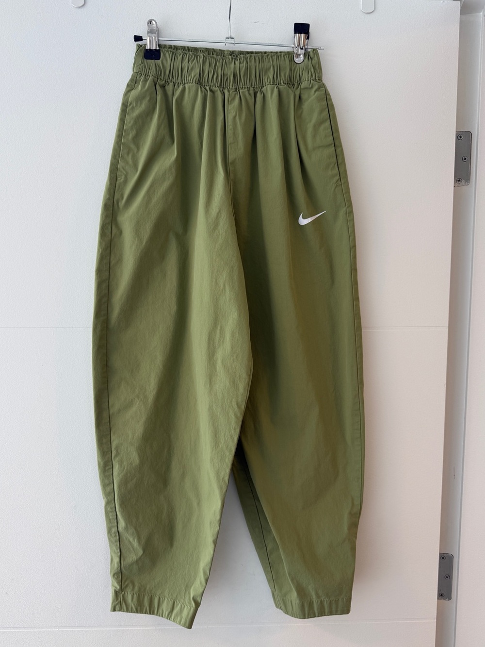 Nike Olive Green Barrel Pants Woven High Rise XS
